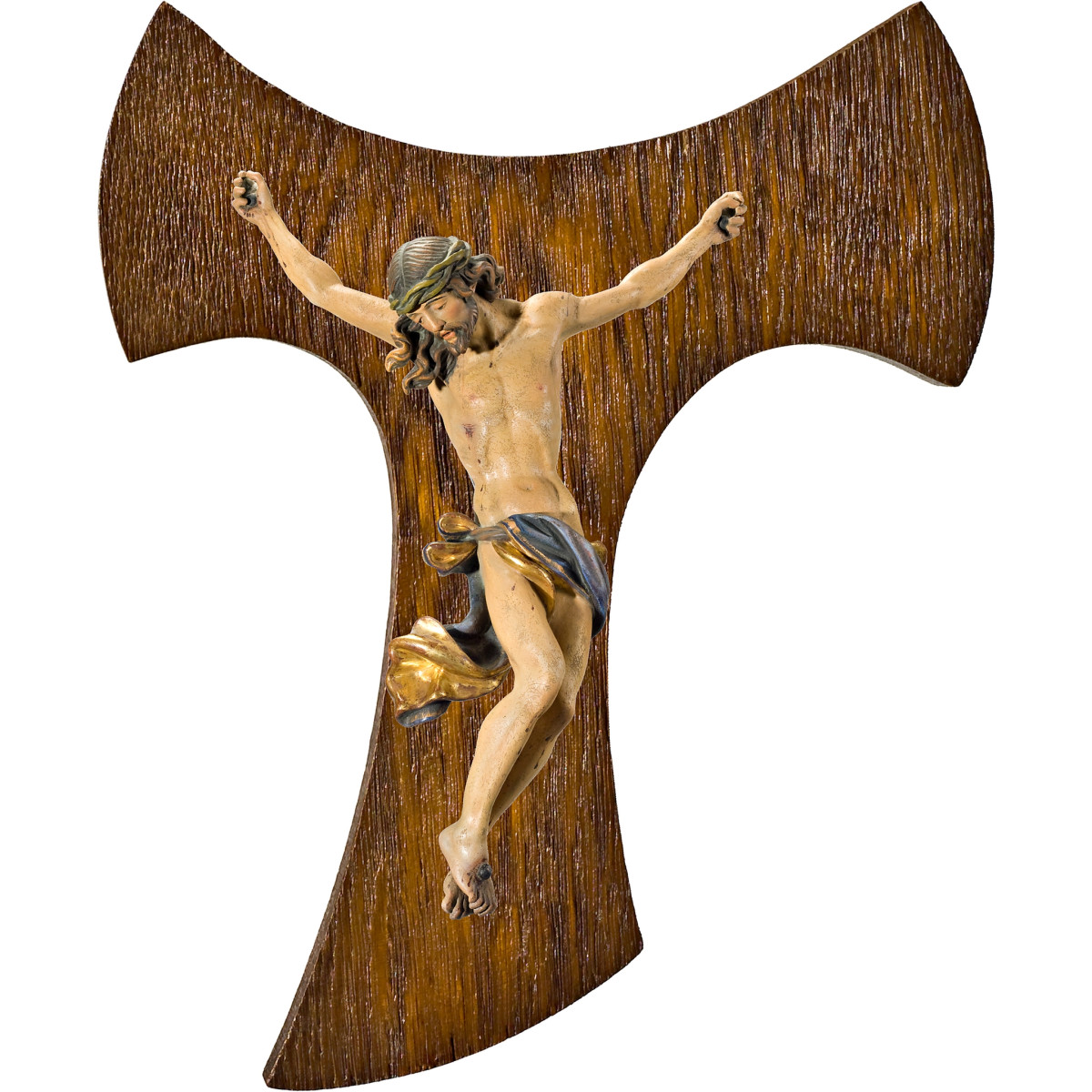 Cristo Barroco en cruz de Tau